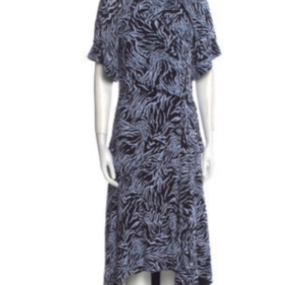 Proenza Schouler Black and Blue High Low Dress